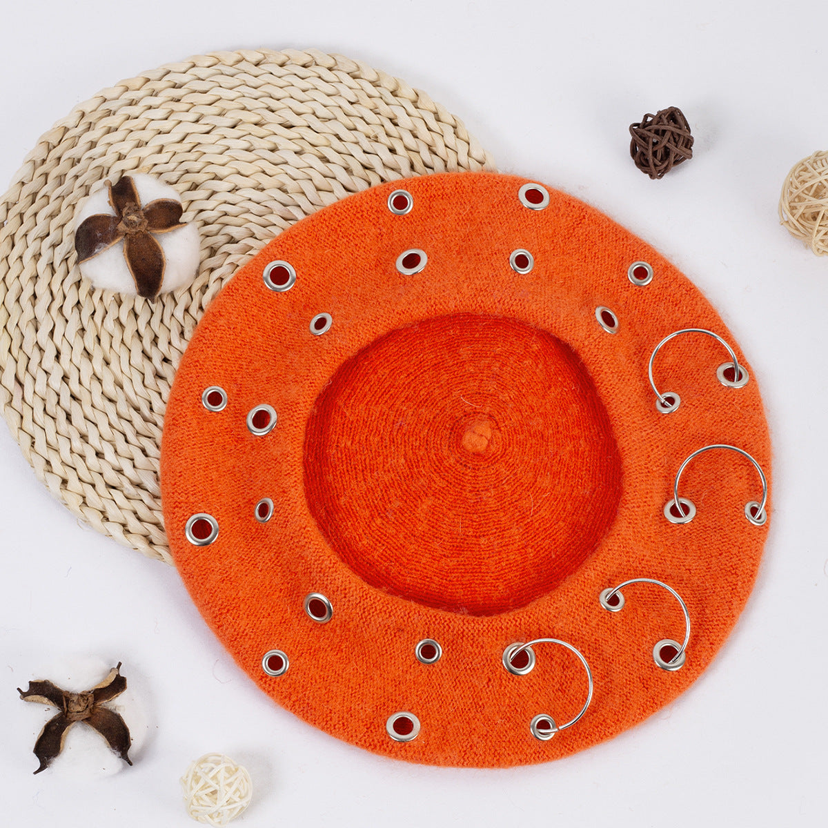 Wholesale Vintage Pumpkin Polyester Berets